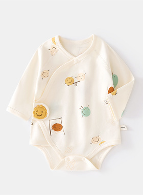 婴儿包屁衣春秋宝宝三角哈衣纯棉新生儿长袖连体衣无骨A类爬服