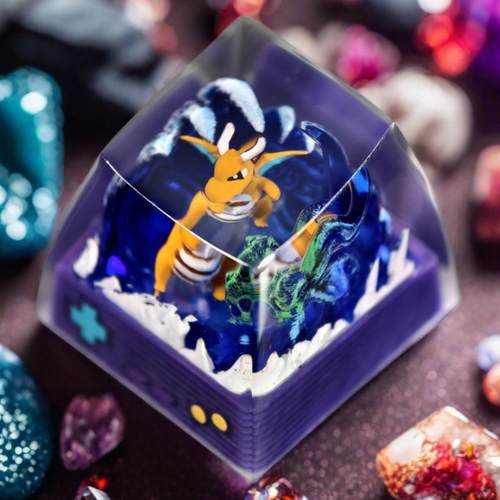 NS宝可梦键帽新款神奇宝贝立体图鉴机械键盘树脂透光键帽皮卡耿鬼