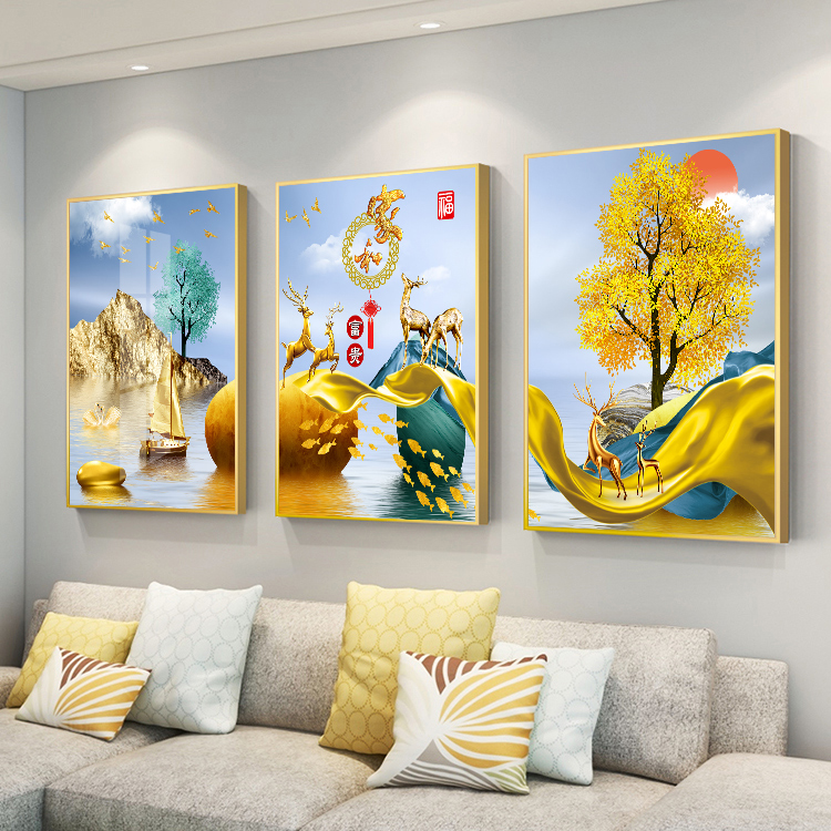 十字绣2025新款线绣客厅轻奢三联画刺绣家和万事兴手工diy自己绣