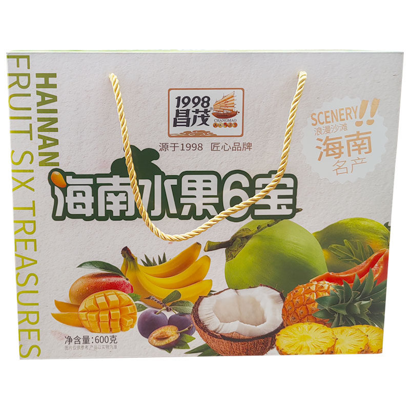 昌茂海南水果6宝600克香烤椰片菠萝片五指山野干梅芒果干木瓜脯