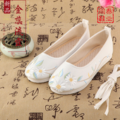 明制老北京布鞋 汉服鞋 子女颂仙阁原创春秋平底内增高舒适绣花鞋 女