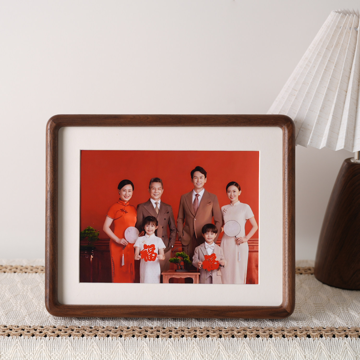 全家福定制摆台高级感实木相框