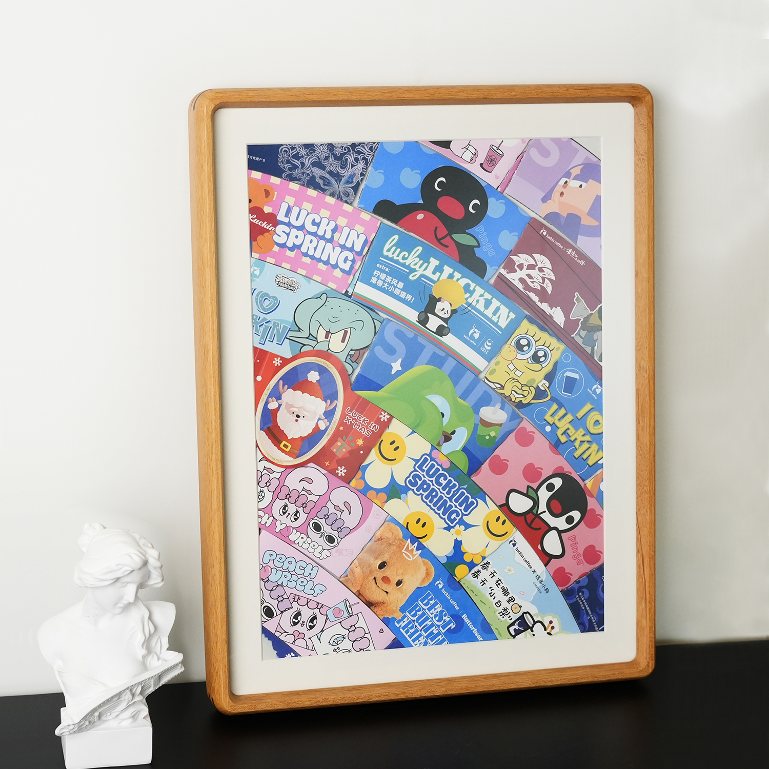 木可思瑞幸杯套手工diy定制画框