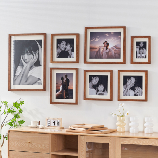 木可思照片墙全家福相框定制婚纱照挂墙打照片创意组合客厅背景墙