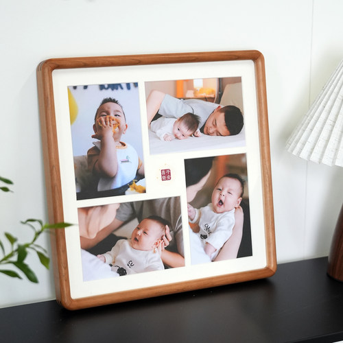 新中式实木56寸照片组合相框摆台