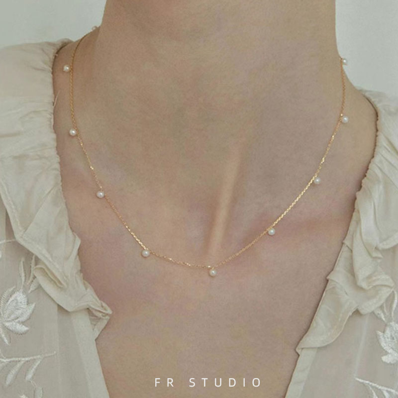 天然baby淡水珍珠项链女锁骨链