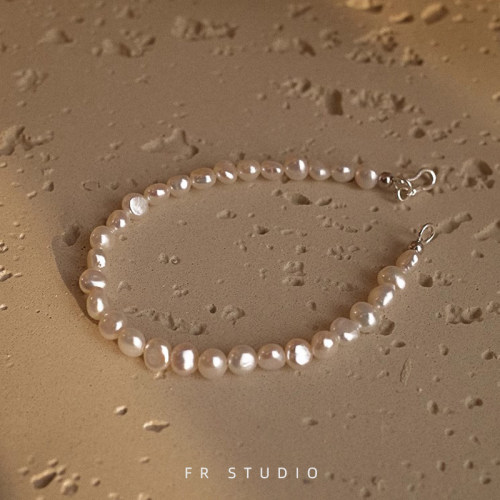 天然不规则小银子巴洛克珍珠手链