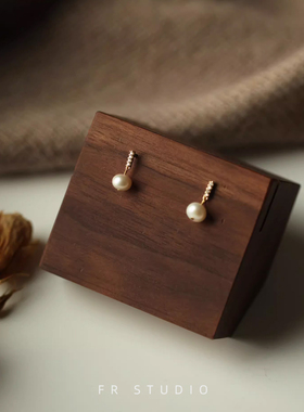 小耳坠韩国气质s925纯银天然淡水珍珠耳钉女精致小巧耳饰小众设计