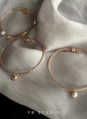 美国14k包金极细天然珍珠手镯女