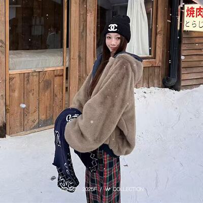 双面穿韩版座山雕棉服女短款秋冬宽松防寒加厚保暖厚实夹克短外套