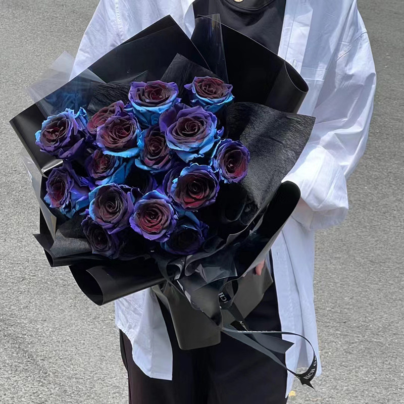 七夕厄瓜多尔星空渐变蓝玫瑰上海北京广州深圳南京鲜花同城速递
