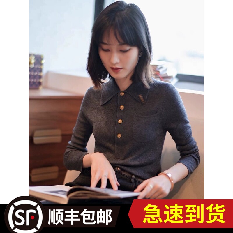 白领哥弟新2023年高端纯羊毛衫POLO领翻领打底衫长袖针织衫女秋冬属于什么档次？