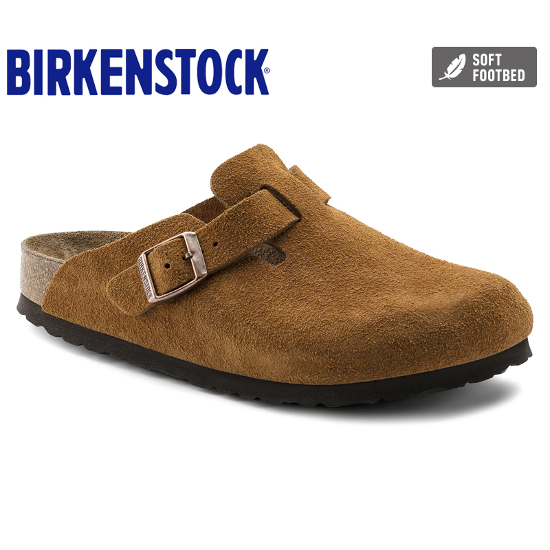 【软底】正品BIRKENSTOCK软木拖鞋德国进口翻毛皮包头半拖BOSTON