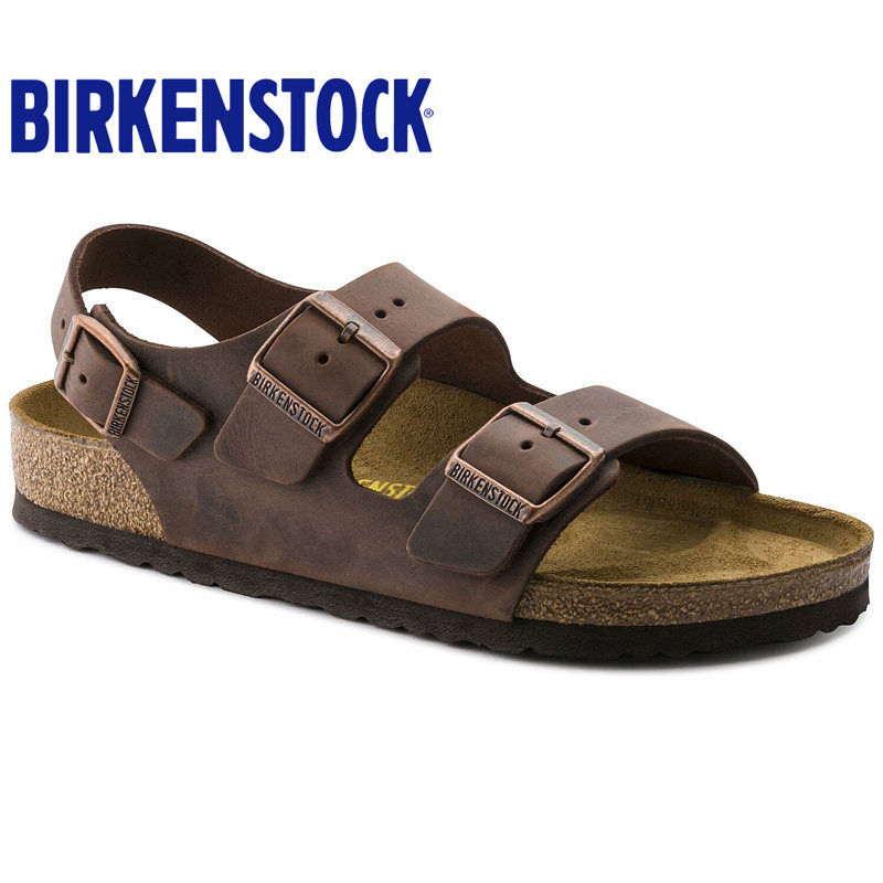 BIRKENSTOCK正品勃肯软木鞋德国进口系踝牛皮凉鞋男女款Milano