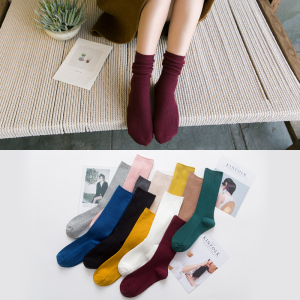 堆堆袜女韩国秋冬潮韩版纯棉个性百搭学院风冬季袜子女中筒秋冬款