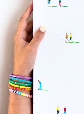 小众创意设计彩虹tila米珠手工串珠饰品软陶多层叠戴民族风手链女