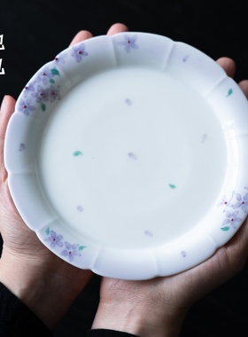 池也釉下彩陶瓷彩绘壶承储水养壶干泡台托盘壶垫女士精致茶具配件