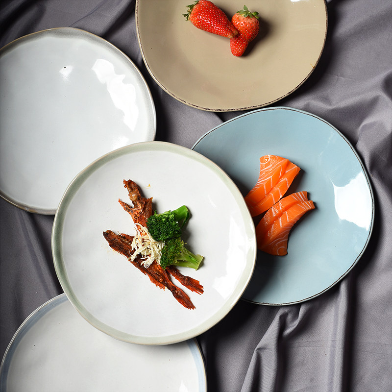瑕疵北欧ins异形盘创意陶瓷家用菜盘艺术餐厅盘子简约西餐盘网红