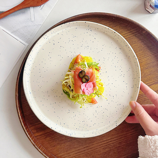 【韩风ins泼墨折边平盘】陶瓷西餐盘牛排盘料理甜品盘菜盘子瑕疵