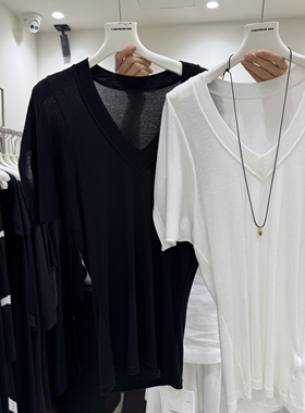 Tomorrow ann 2025纯色净版蝙蝠袖休闲高级上衣蓝精天丝11353#