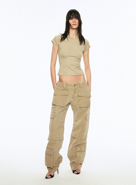 Liegee | 直筒水洗棉款潮奢长裤休闲宽松工装风女士正品休闲裤子