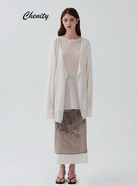 Piacevole  e｜Chenity买手店纯色宽松针织开衫