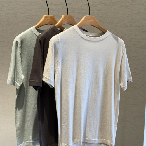 extreme cashmere | N°394 JAMES棉混纺圆领宽松针织短T