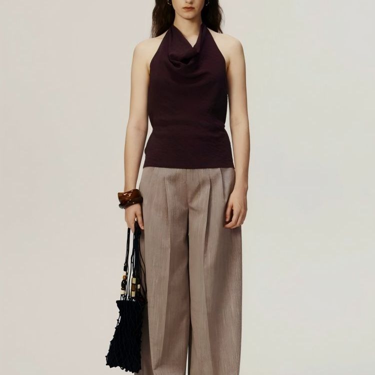 AETNA PROJECT | 乌梅紫露背挂脖小上衣