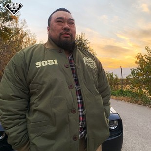 加厚保暖复古军绿粗布棉衣棉服棉袄 超大码 核爆炸5051新款 立领短款