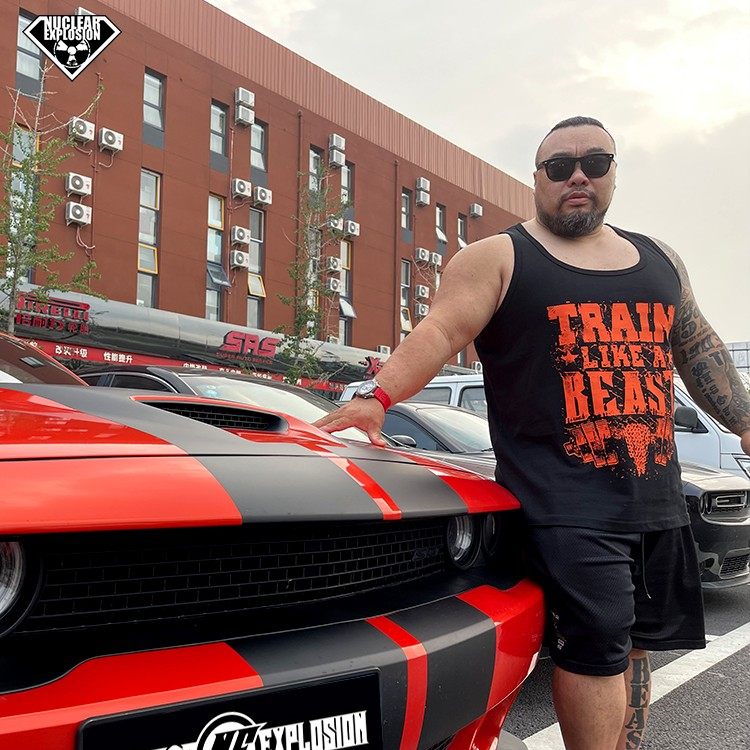 核爆炸大力士同款纯棉跨栏背心