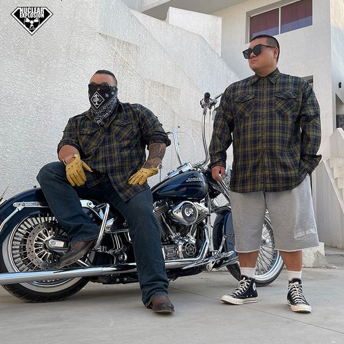 核爆炸美式西海岸风格机车衬衣