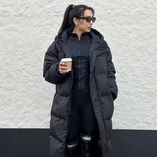 核爆炸特厚大码长款连帽羽绒服
