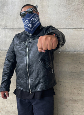 OGMC路西法蒙古帮玛雅帮地狱天使混乱之子哈雷机车帮派马皮真皮衣