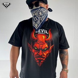 无袖 速干宽松大码 网眼跨栏背心 男士 DW魔鬼威士忌硬汉潮牌鬼头夏季