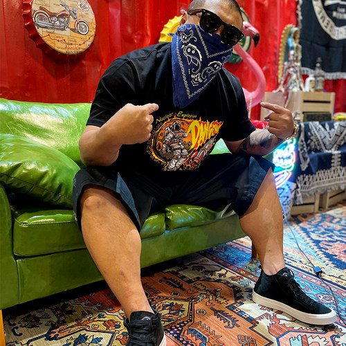 核爆炸卡通大码纯棉男士短袖T恤