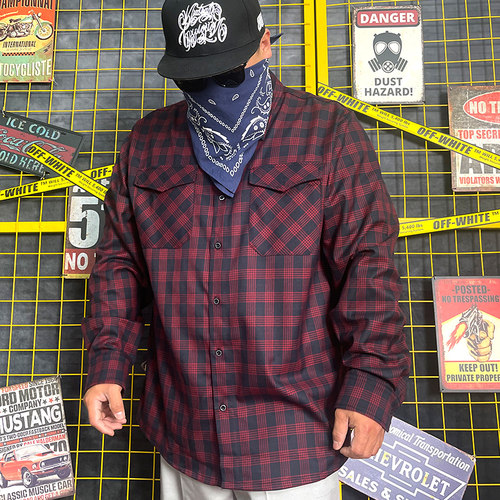 核爆炸经典西海岸风长袖格子衬衫