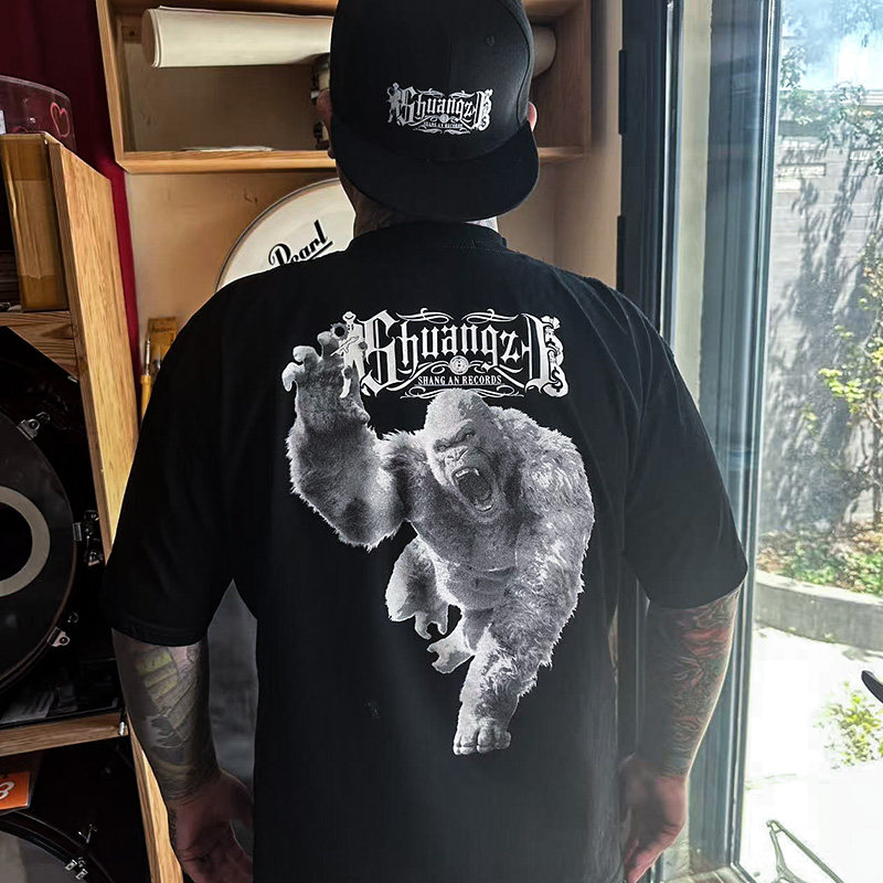 核爆炸爽子3d金刚印花短袖黑t恤