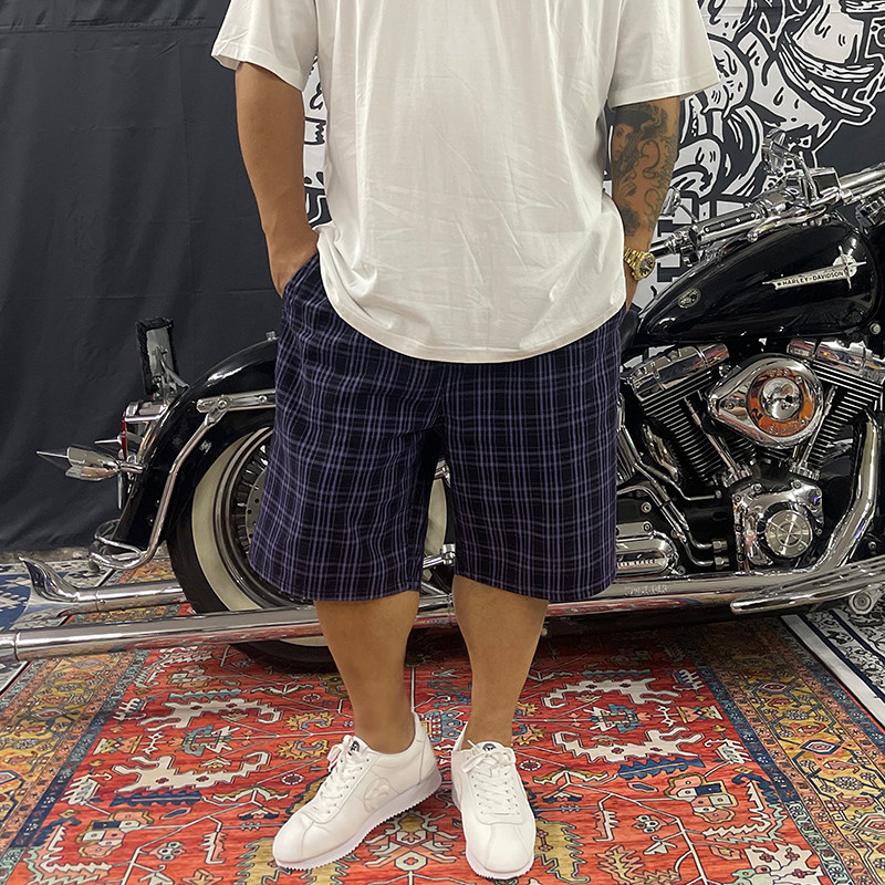 核爆炸潮流格子美式经典复古夏季百搭大码休闲宽松中腰六分短裤男,男装,短裤,淘宝优惠券,粉丝福利购,淘宝优惠卷