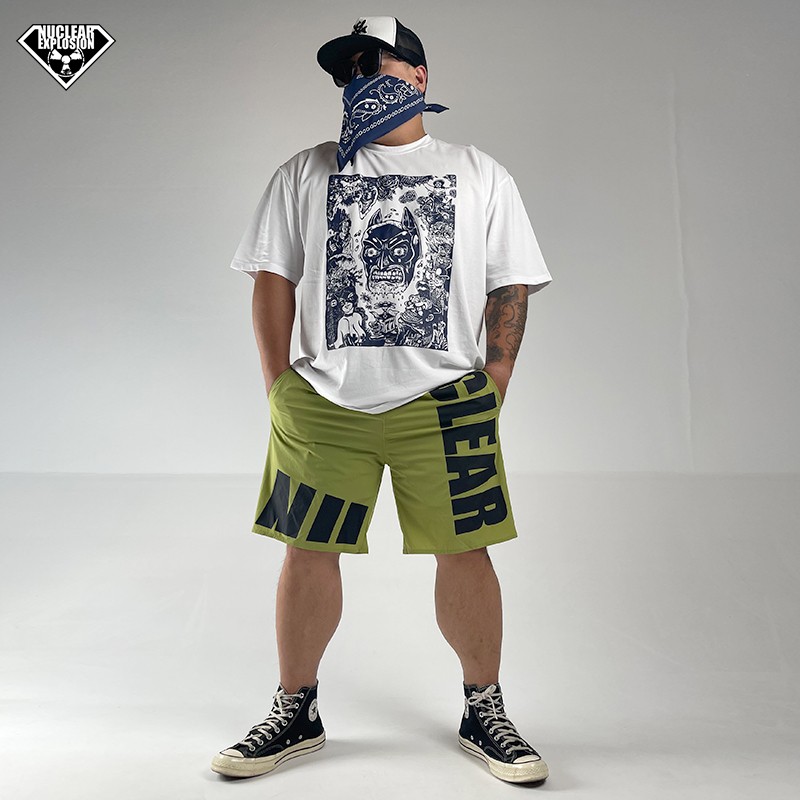 核爆炸夏季凉感超薄宽松大码松紧系带健身休闲运动潮流五分短裤