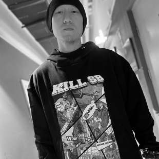 核爆炸×爽子联名花体字漫画连帽宽松长袖 春秋外套 卫衣西海岸风格