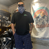 polo衫 核爆炸饿鱼刺绣创意恶搞夏季 短袖 男士 运动休闲透气黑灰大码