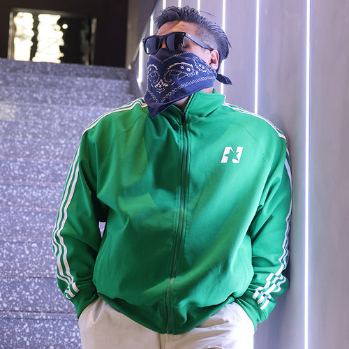 核爆炸三道杠怀旧校服开衫卫衣男女立领拉链春秋运动风格休闲外套