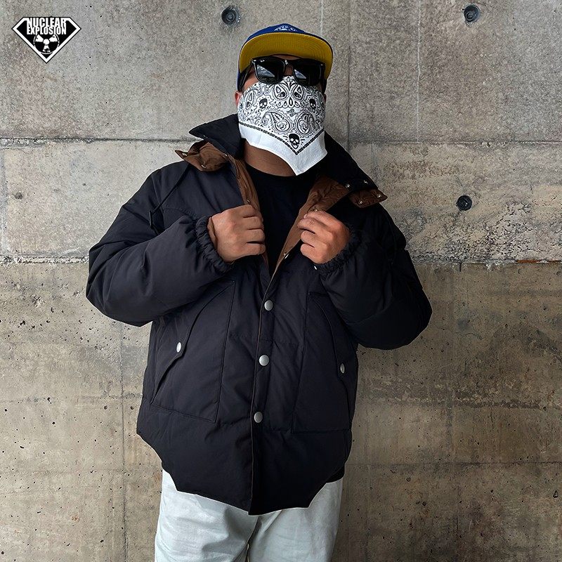 核爆炸冬季潮流街头魔术贴臂章徽章立体造型防水保暖黑色羽绒服男,男装,羽绒服,淘宝优惠券,粉丝福利购,淘宝优惠卷