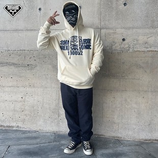 核爆炸老北京情怀系列宣武区秋冬加绒保暖宽松兜帽衫 怀旧连帽卫衣