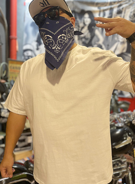 核爆炸欧版纯棉全棉超宽松加肥加大黑白纯素色夏季打底短袖t恤男