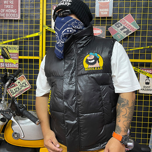 大码 外套男士 休闲越冬棉马甲 潮流撞色无袖 核爆炸保暖加厚街头时尚