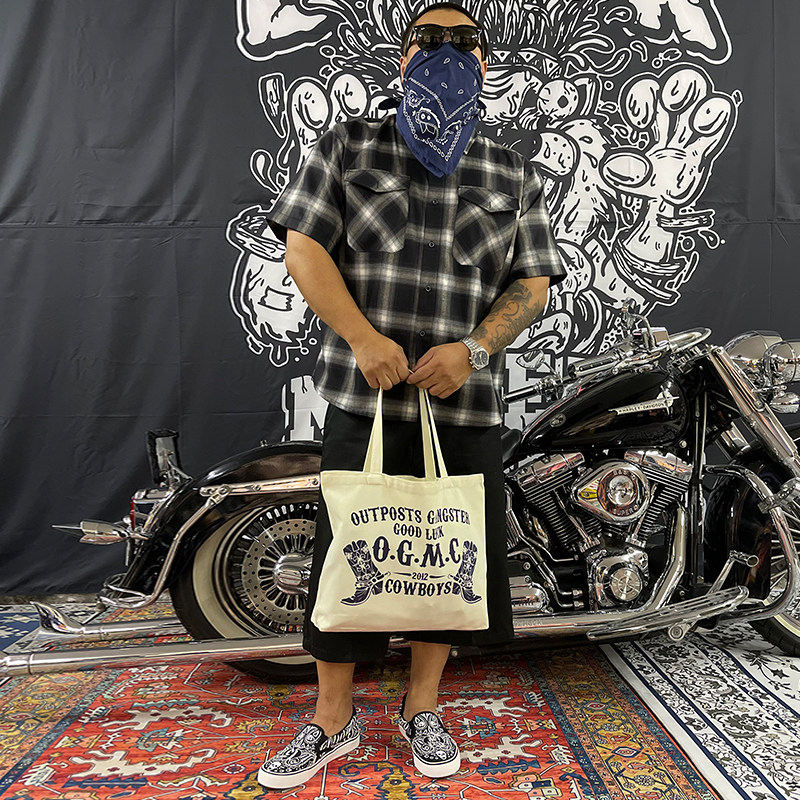 核爆炸OGMC西部牛仔复古双面印花时尚环保单肩提袋购物袋帆布包,箱包皮具/热销女包/男包,时尚帆布包,淘宝优惠券,粉丝福利购,淘宝优惠卷