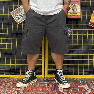 短裤 多袋工装 男 五分休闲大码 核爆炸潮牌8063全棉户外宽松直筒马裤