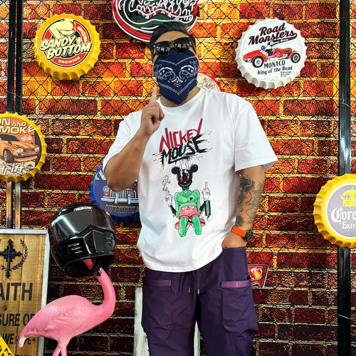 核爆炸潮流卡通米老鼠短袖棉T恤