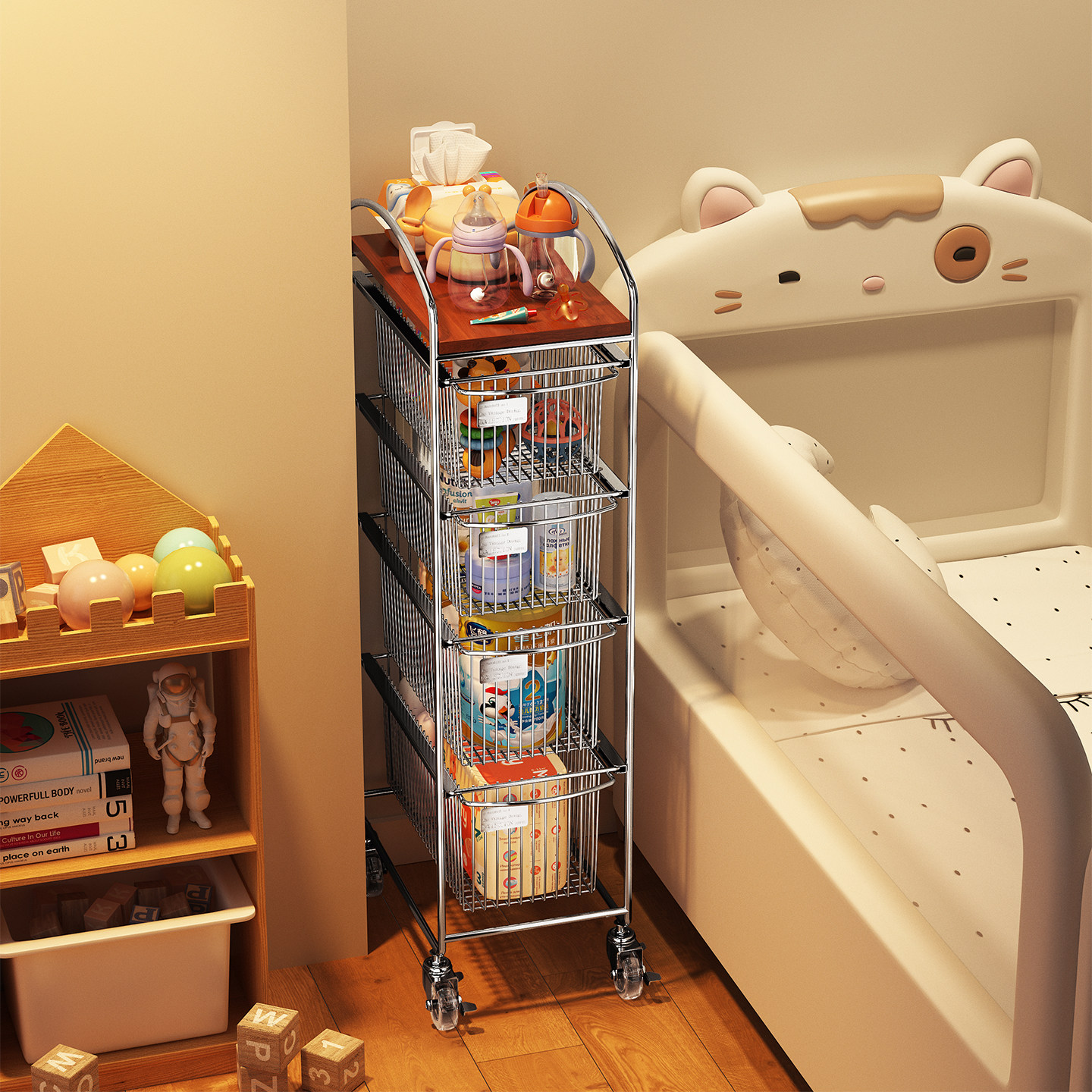 a生婴儿用品置物架喂养台收纳柜